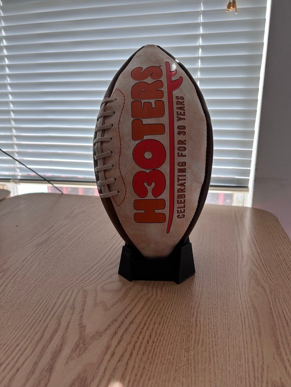 New Vintage Hooters 30th Anniv Football 🏈Regulation Size Collectible with Stand